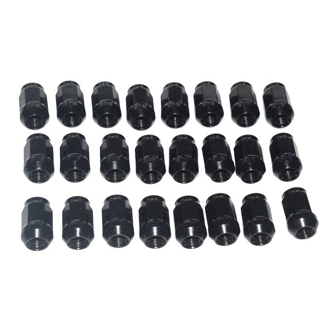 Toyota Land Cruiser 24 Pcs Black Wheel Nuts - Suitable for Toyota Landcruiser Early 79 Series, Hilux, Prado