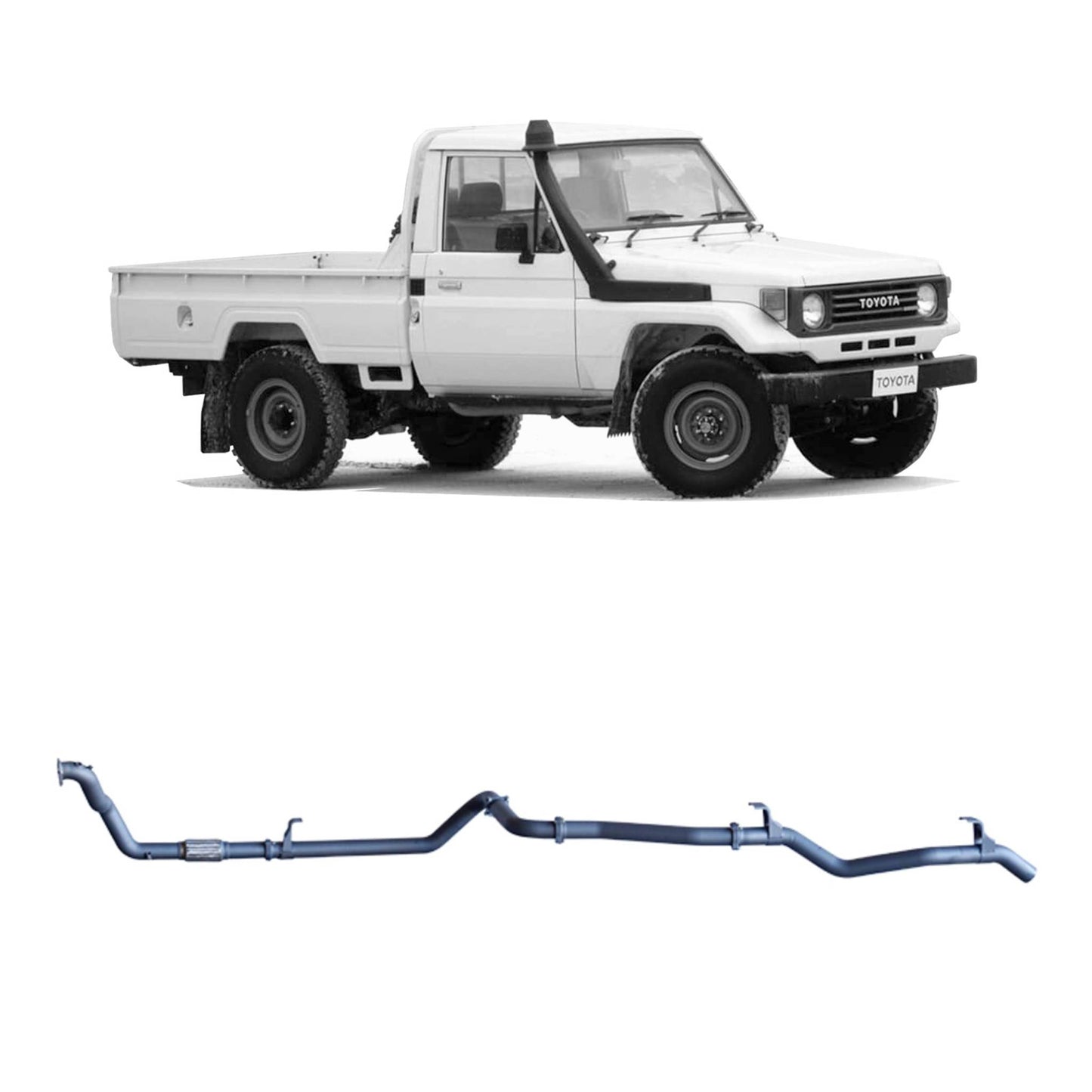 70 Series Land Cruiser Extreme Duty Exhaust - 78 Series (01/1990 - 01/2007), 75 Series (03/1990 - 11/1999)