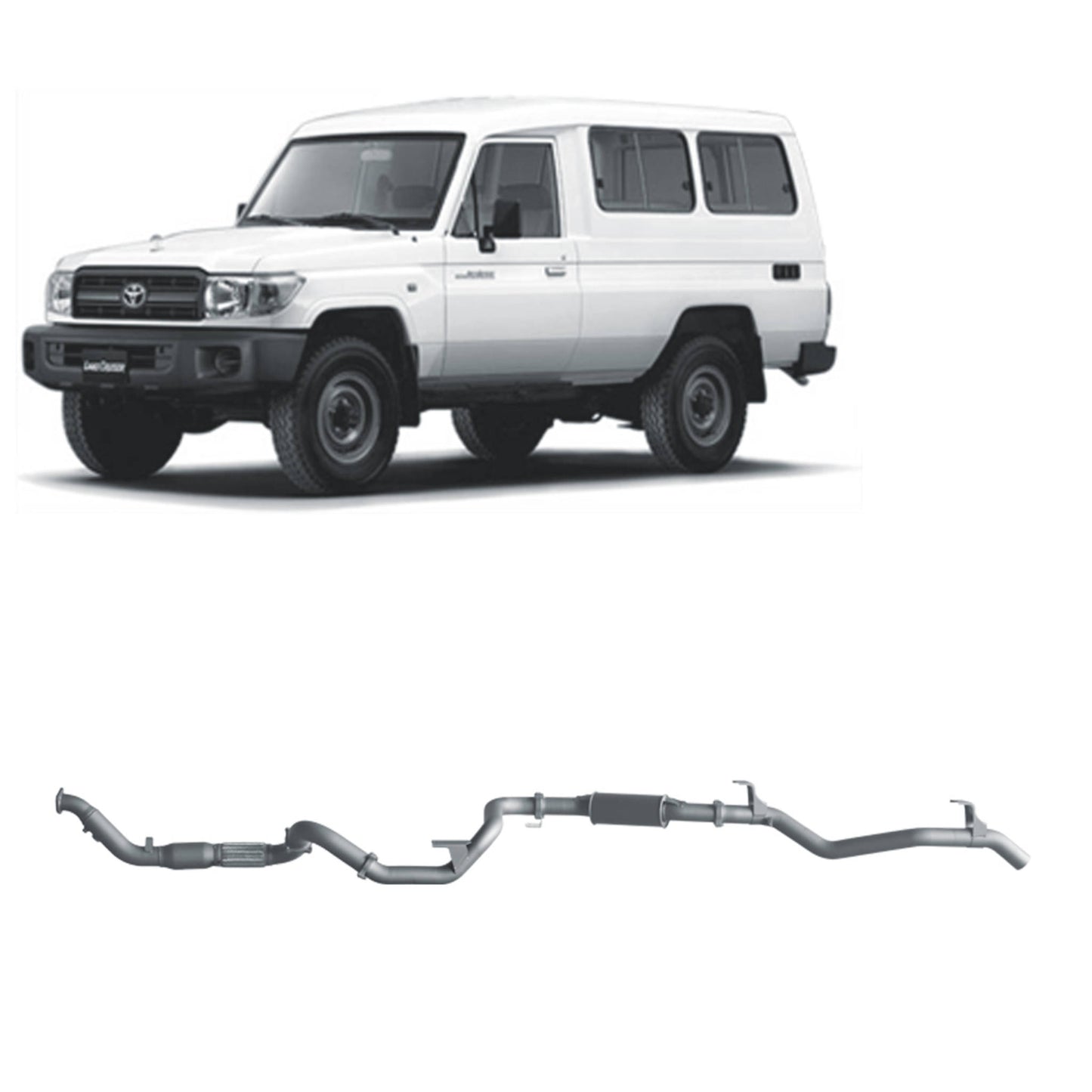 70 Series Land Cruiser Extreme Duty Exhaust - 78 Series 4.2L TD (01/2001 - 01/2007)