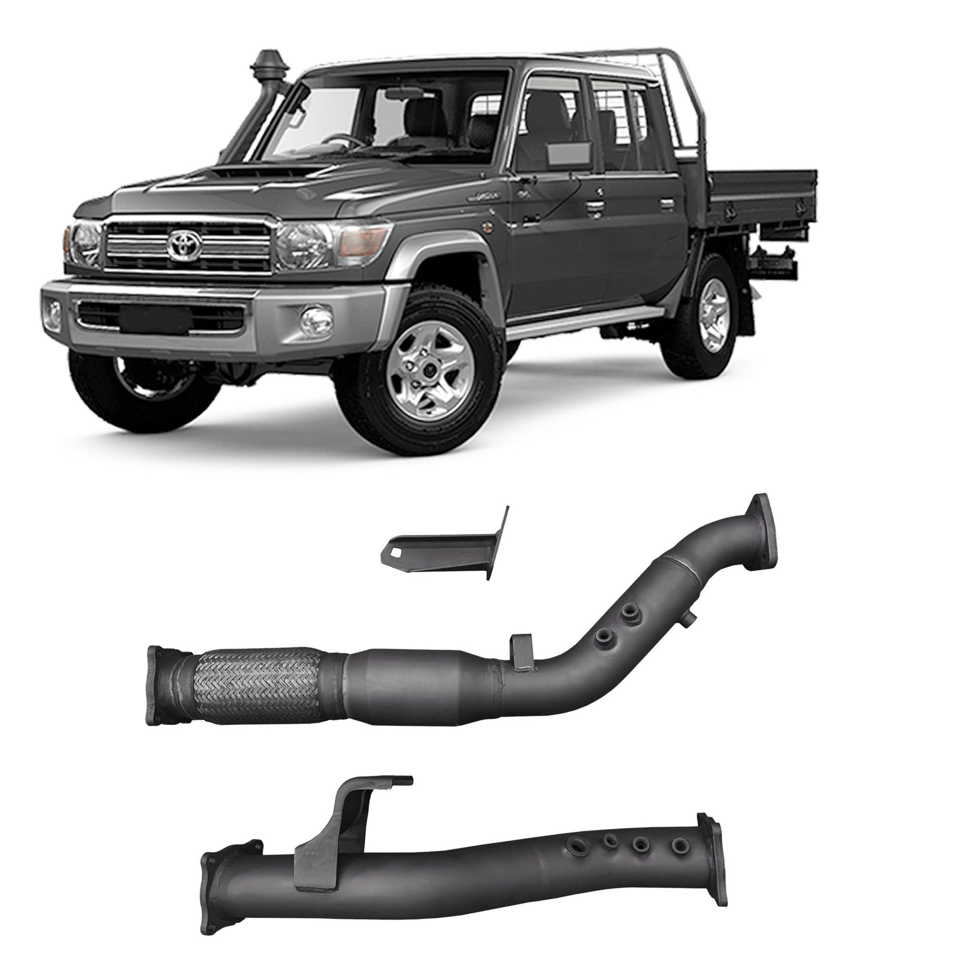 70 Series Land Cruiser Extreme Duty Exhaust DPF Adaptor Kit - 76 Series Wagon, 79 Series Single and Dual Cab (11/2016 - On)