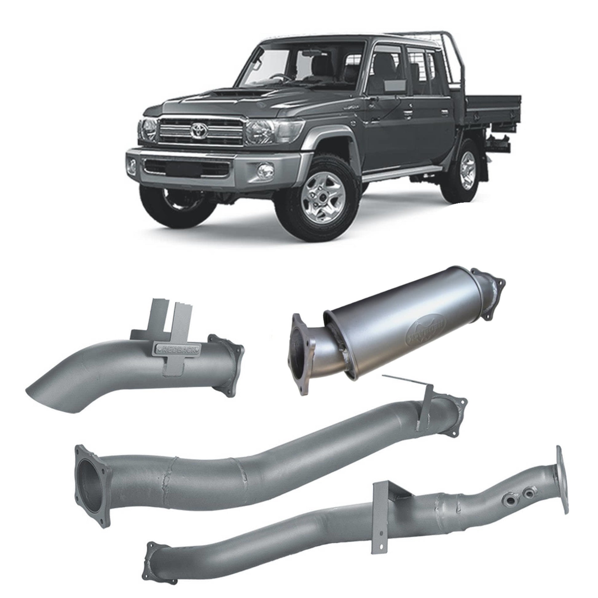 Toyota Land Cruiser Redback Extreme Duty 4" DPF Back Exhaust for Toyota Landcruiser 79 Series Dual Cab