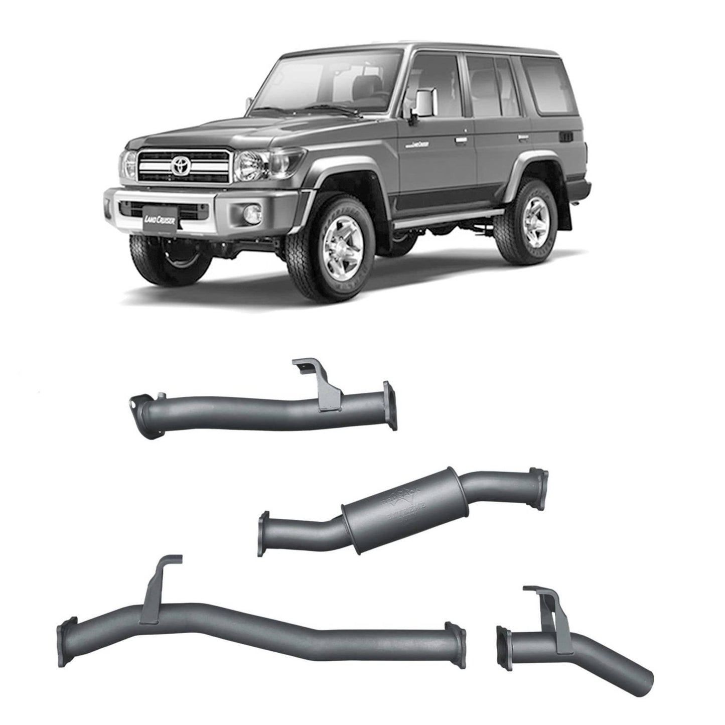 Toyota Land Cruiser Redback Extreme Duty Exhaust for Toyota Landcruiser 76 Series Wagon (09/2016 - on)