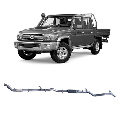 Toyota Land Cruiser Redback Extreme Duty Exhaust for Toyota Landcruiser 79 Series Double Cab with Auxiliary Fuel Tank (01/2012 - 10/2016)