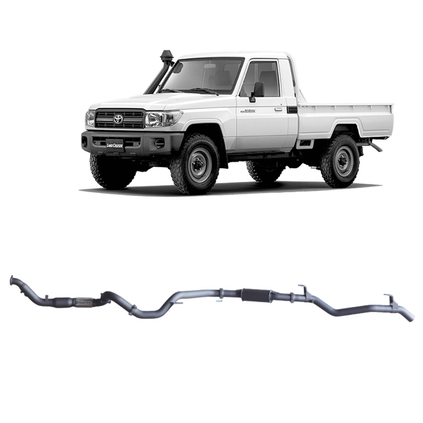 Toyota Land Cruiser Redback Extreme Duty Exhaust for Toyota Landcruiser 79 Series Single Cab (03/2007 - 10/2016)
