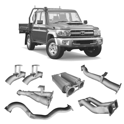 Redback Extreme Duty Twin 4" Exhaust for Toyota Landcruiser 79 Series